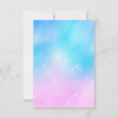 Pink und Blue Pastel Gradient Sky Wedding RSVP Karte (Rückseite)