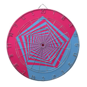 Pink und Blue Pentagon Spiral Dartboard Dartscheibe