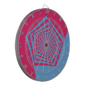 Pink und Blue Pentagon Spiral Dartboard Dartscheibe (Vorderseite Links)