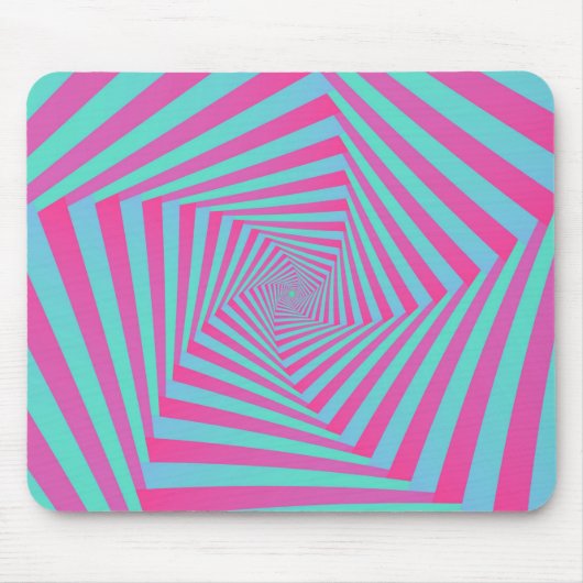 Pink und Blue Pentagon Spiral Mousepad (Vorne)