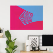 Pink und Blue Pentagon Spiral Poster (Heimbüro)