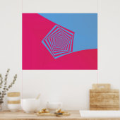 Pink und Blue Pentagon Spiral Poster (Küche)