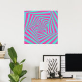 Pink und Blue Pentagon Spiral Poster (Heimbüro)