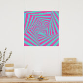 Pink und Blue Pentagon Spiral Poster (Küche)
