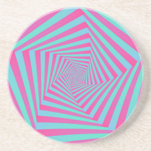 Pink und Blue Pentagon Spiral Untersetzer