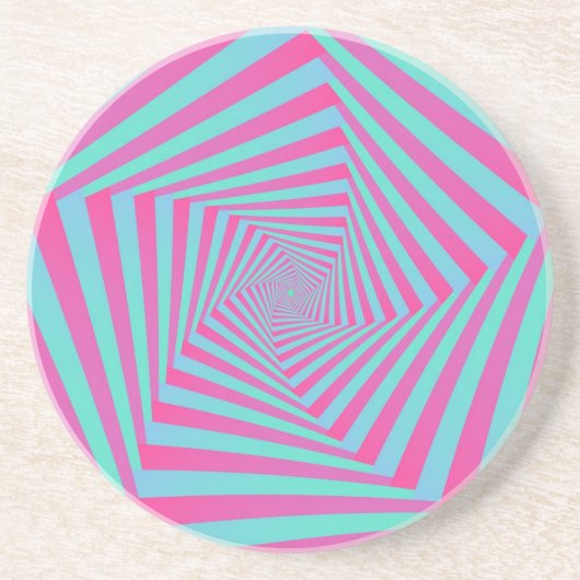 Pink und Blue Pentagon Spiral Untersetzer (Vorne)