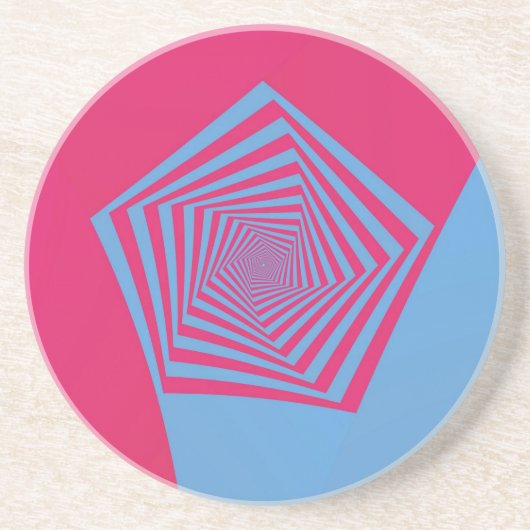 Pink und Blue Pentagon Spiral Untersetzer (Vorne)