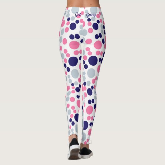 Pink und Blue Polka Dot Leggings (Rückseite)