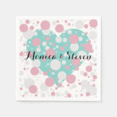 Pink und Blue Polka Dot Party Cocktail Napkins Serviette (Vorderseite)