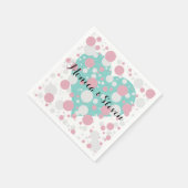 Pink und Blue Polka Dot Party Cocktail Napkins Serviette (Ecke)