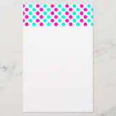 Pink und Blue Polka Dots Briefpapier (Vorderseite)
