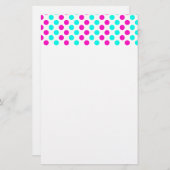 Pink und Blue Polka Dots Briefpapier (Vorne/Hinten)