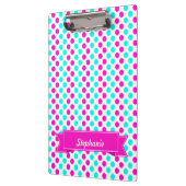 Pink und Blue Polka Dots Klemmbrett (Links)
