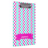 Pink und Blue Polka Dots Klemmbrett (Rechts)