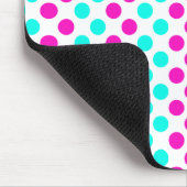 Pink und Blue Polka Dots Mousepad (Ecke)