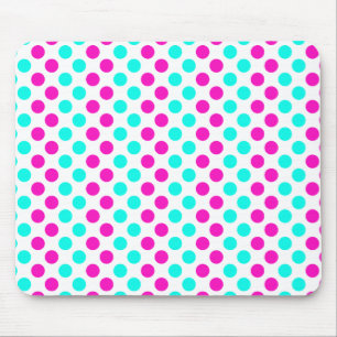 Pink und Blue Polka Dots Mousepad