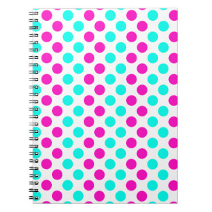 Pink und Blue Polka Dots Notizblock