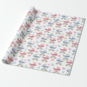 Pink und Blue Pram Pattern Babydusche Geschenkpapier (Ungerollt)