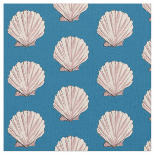 Pink und Blue Scallop Muschel Muster Stoff