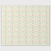 Pink und Blue Snowflake Muster Weihnachten Winter Geschenkpapier (Flach)
