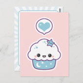 Pink und Blue Space Cake Postkarte (Vorne/Hinten)