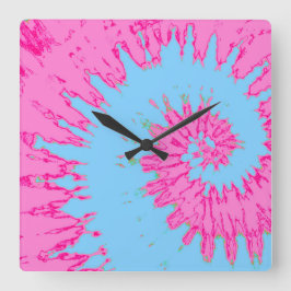 Pink und Blue Spiral Gefärbte Krawatte Uhr