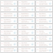 Pink und Blue Stars Gastadressen Labels (Vorderseite)