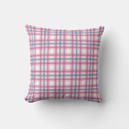 Pink und Blue Tartan Weihnachten Pink zurück Kissen