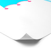 Pink und Blue Umbrella Baby Dusche Banner Poster (Ecke)