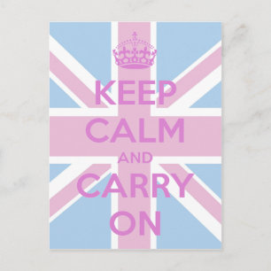 Pink und Blue Union Jack Postkarte
