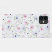 Pink und Blue Watercolor Florals Handy Case (Rückseite (Horizontal))