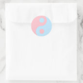 Pink und Blue Yin Yang Symbol Runder Aufkleber (Tasche)