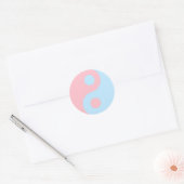 Pink und Blue Yin Yang Symbol Runder Aufkleber (Umschlag)