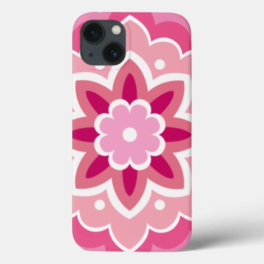 Pink und Blumenmuster Case-Mate iPhone Hülle (Rückseite)