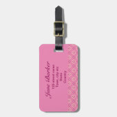 Pink und Blumenmuster Gepäckanhänger (Vorderseite vertikal)