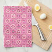 Pink und Blumenmuster Handtuch (Viertel Falte)