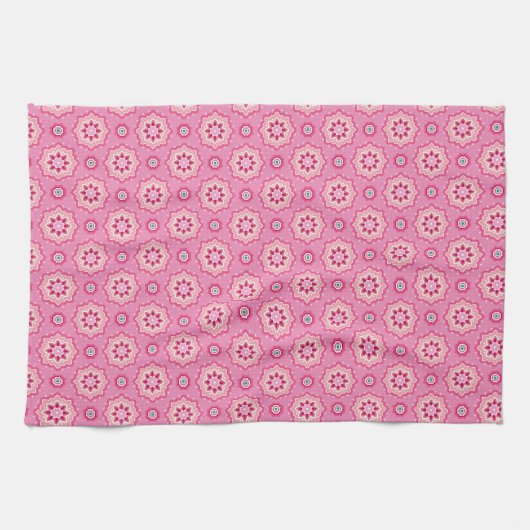 Pink und Blumenmuster Handtuch (Horizontal)