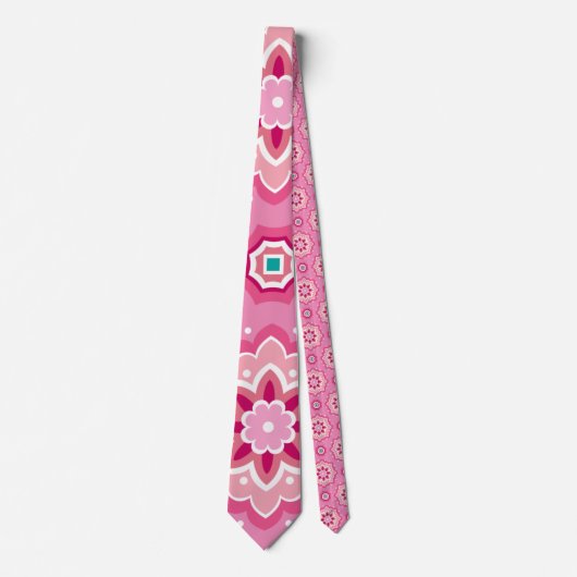 Pink und Blumenmuster Krawatte (Vorderseite)
