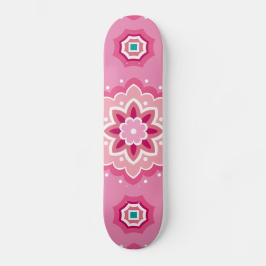 Pink und Blumenmuster Skateboard (Vorderseite)