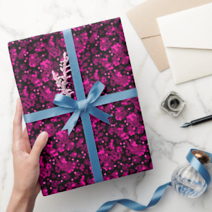 Pink und bordeauxrotes Polka-Dofetti-Muster Geschenkpapier