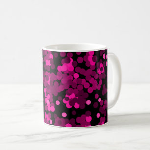 Pink und bordeauxrotes Polka-Dofetti-Muster Kaffeetasse