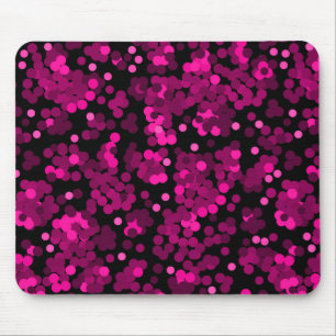 Pink und bordeauxrotes Polka-Dofetti-Muster Mousepad