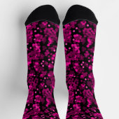 Pink und bordeauxrotes Polka-Dofetti-Muster Socken (Oben)