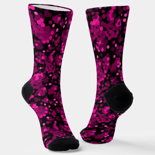 Pink und bordeauxrotes Polka-Dofetti-Muster Socken (Gewinkelt)