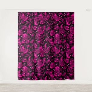 Pink und bordeauxrotes Polka-Dofetti-Muster Wandteppich