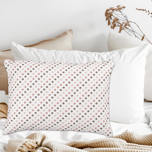 Pink und braun Polka Dot Accent Pillow Dekokissen