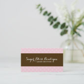 Pink und Brown Bakery Business Card Visitenkarte (Stehend Vorderseite)