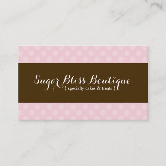 Pink und Brown Bakery Business Card Visitenkarte (Vorderseite)