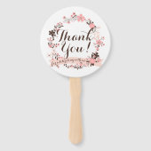 Pink und Brown Blumenreath Danke Fan. Fächer (Vorderseite)