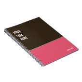 Pink und Brown Custom Journal, Writing Pad, Notizblock (Rechte Seite)